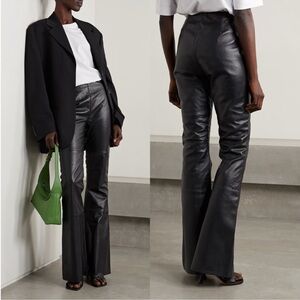 DEADWOOD Kick recycled-leather flared pants in Black New with Tags!